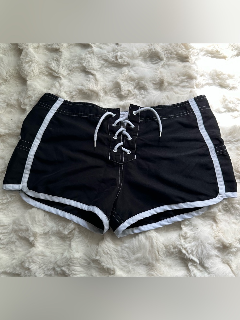 Women’s Goth Lace-Up Essential Chic Stylish Alt Swim Shorts - Picture 2 of 3